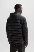 Water-repellent jacket with detachable sleeves and hood