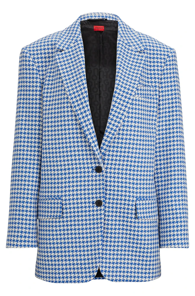 Oversize-fit jacket a houndstooth cotton blend