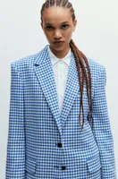 Oversize-fit jacket a houndstooth cotton blend