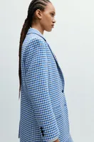 Oversize-fit jacket a houndstooth cotton blend