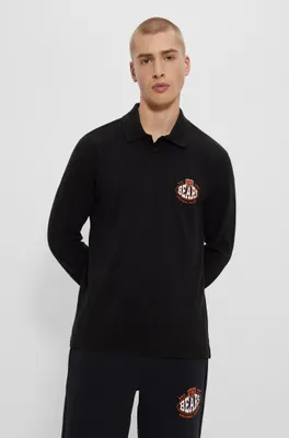 BOSS x NFL long-sleeved polo shirt with collaborative branding