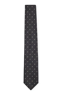 Silk-jacquard tie with modern pattern