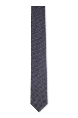 Silk-jacquard tie with micro pattern