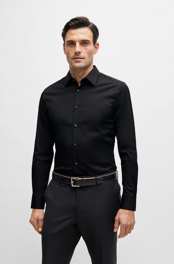 Slim-fit shirt poplin with stretch