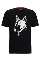 Camiseta de punto algodón con ilustración perro