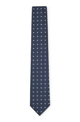 Silk-blend tie with all-over micro pattern