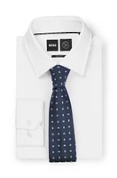 Silk-blend tie with all-over micro pattern