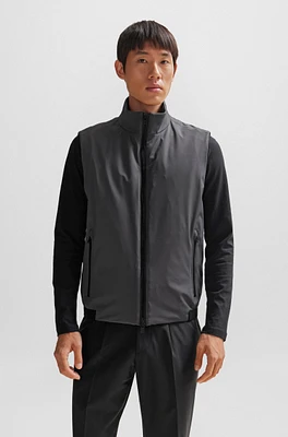 Regular-fit gilet water-repellent performance-stretch fabric