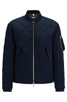 Quilted regular-fit jacket with branded sleeve pocket