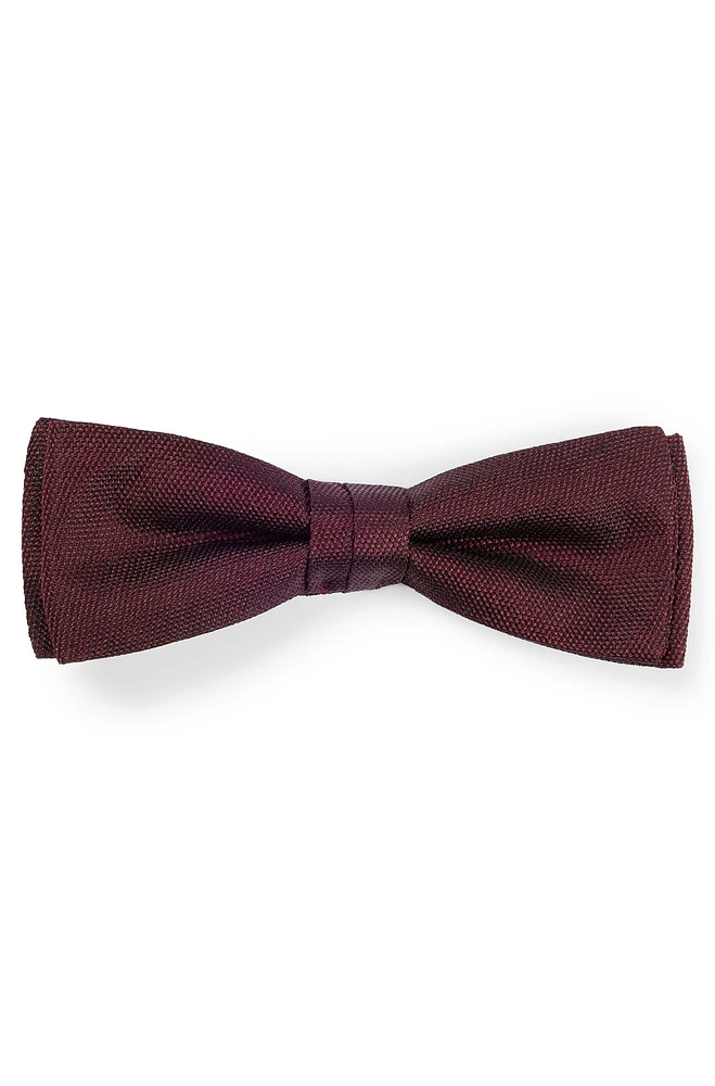 BOSS - Italian-made bow tie in silk jacquard - Dark Red