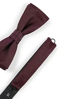 BOSS - Italian-made bow tie in silk jacquard - Dark Red