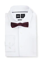 BOSS - Italian-made bow tie in silk jacquard - Dark Red