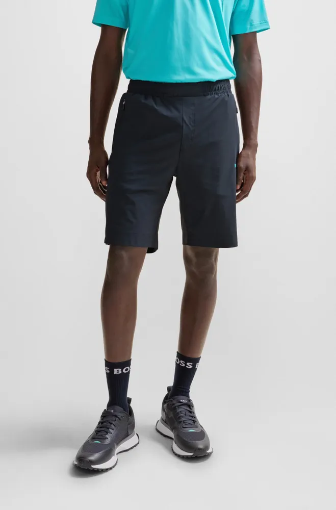 Regular-fit shorts with decorative reflective artwork