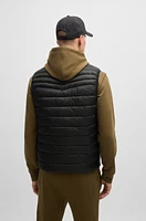 Water-repellent slim-fit gilet with logo patch