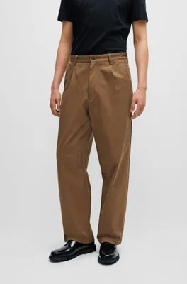 Relaxed-fit trousers stretch-cotton twill