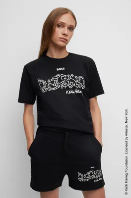 BOSS x Keith Haring gender-neutral T-shirt with special logo artwork