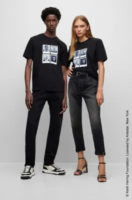 BOSS x Keith Haring gender-neutral T-shirt with photographic artwork