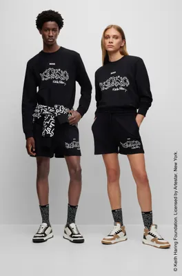 BOSS x Keith Haring gender-neutral cotton-blend sweatshirt with special artwork