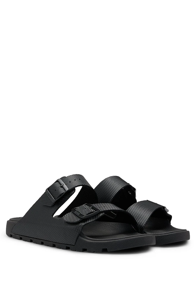 All-gender twin-strap sandals with structured uppers