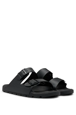 All-gender twin-strap sandals with structured uppers