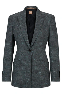 Slim-fit jacket Italian slub wool-blend twill