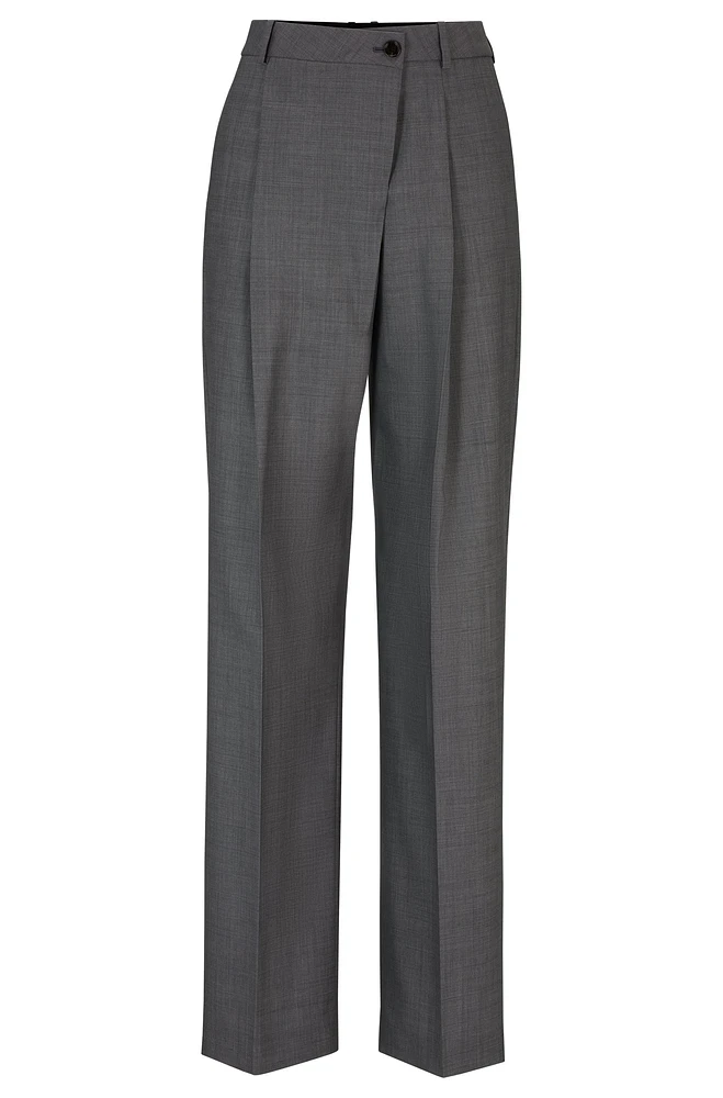 Straight-fit regular-rise trousers virgin wool