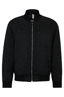 Regular-fit jacket with 3D-effect monogram jacquard