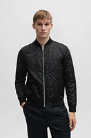 Regular-fit jacket with 3D-effect monogram jacquard