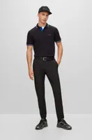 Stretch-cotton slim-fit polo shirt with branded undercollar