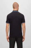 Stretch-cotton slim-fit polo shirt with branded undercollar