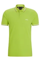 Stretch-cotton slim-fit polo shirt with branded undercollar