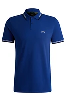 Stretch-cotton slim-fit polo shirt with branded undercollar