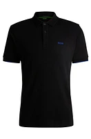 Interlock-cotton slim-fit polo shirt with contrast logo