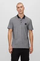 Cotton-piqué polo shirt with twill logo badge