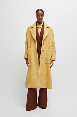 Half-lined coat multi-colored twill