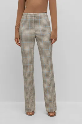 Regular-fit trousers checked stretch material