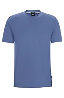 Cotton-jersey T-shirt with signature-stripe collar