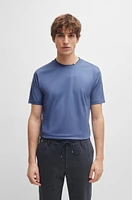 Cotton-jersey T-shirt with signature-stripe collar