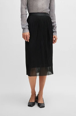 Falda de tul elástico con plisado ondulado