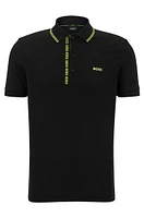 Cotton-piqué slim-fit polo shirt with logo details