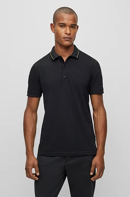 Cotton-piqué slim-fit polo shirt with logo details