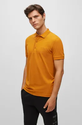 Cotton-piqué slim-fit polo shirt with logo details