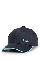 Gorra de sarga de algodón con logo estampado