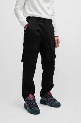 Regular-fit cargo trousers with stacked-logo strap