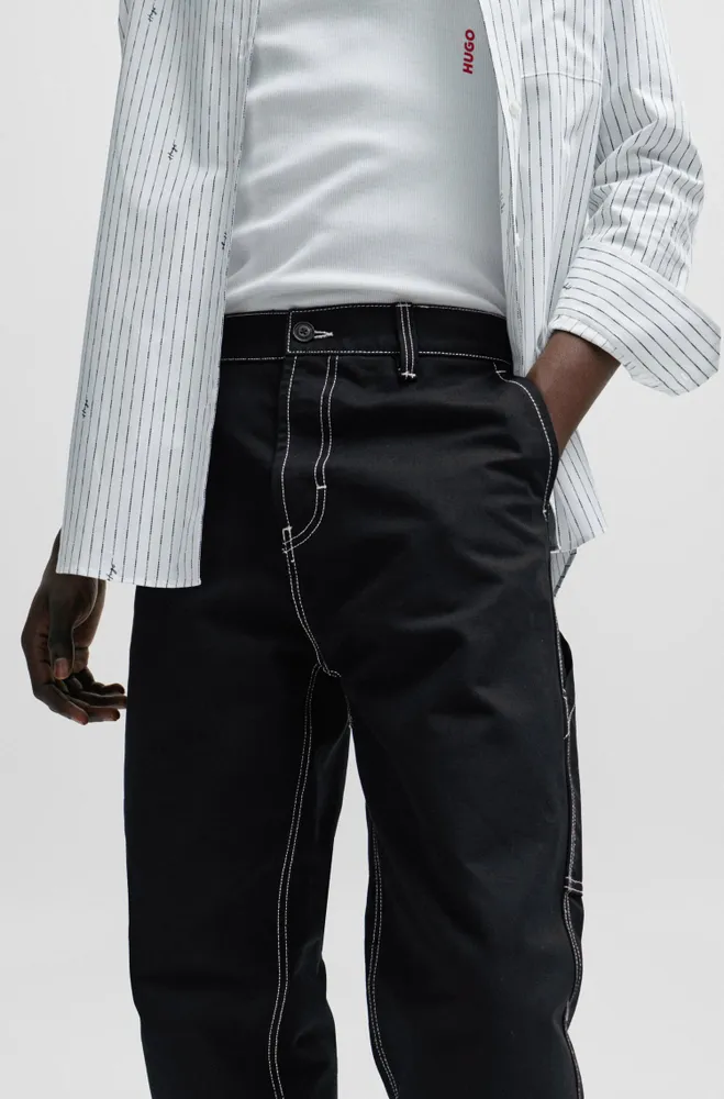 Regular-fit trousers heavyweight cotton