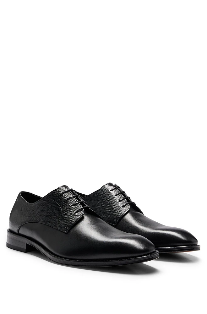 Italian-made Derby shoes smooth and printed leather