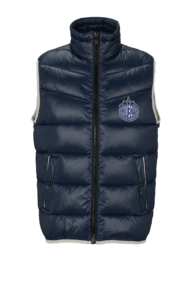 BOSS x NFL water-repellent padded gilet with collaborative branding