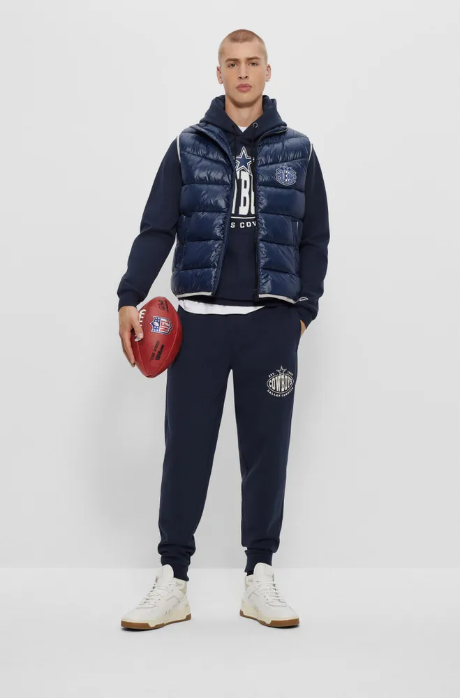 BOSS x NFL water-repellent padded gilet with collaborative branding