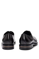 BOSS - Leather Oxford shoes with burnished effect Dark Brown