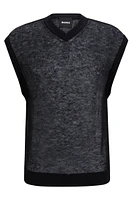 Regular-fit sleeveless sweater a translucent knit